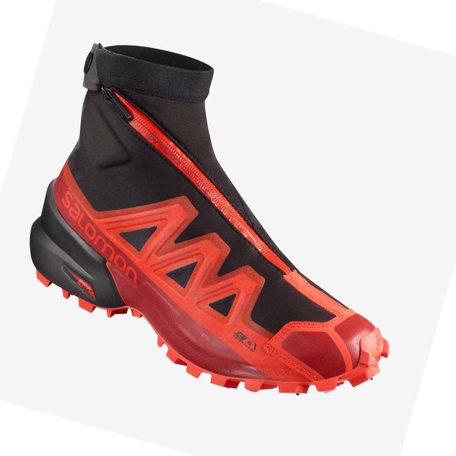 Salomon SNOWSPIKE CLIMASALOMON™ WATERPROOF Trail Futócipő Férfi Fekete Piros | HU 2131XYU